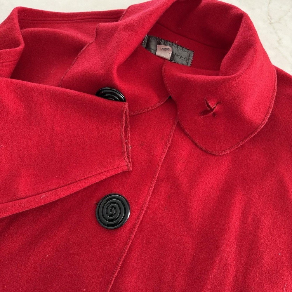 Jermikko Red Wool Retro Avant- Garde Swing Coat Women's  One Size 80's Vibe